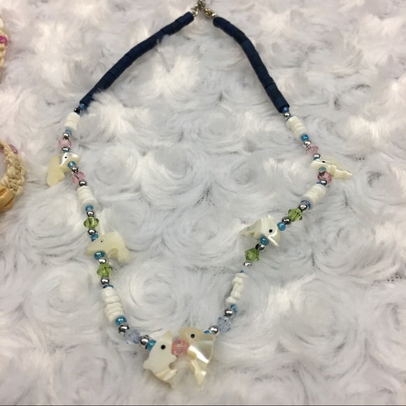 2 Beach Shell Beaded Dolphin‎ Necklaces/Chokers - Picture 2 of 6